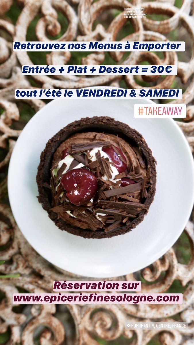 Après 8 semaines de Menus à Emporter du mercredi au samedi, l’aventure continue tout l’été en Sologne avec une nouvelle proposition Lion d’Or à la maison Entrée + Plat + Dessert = 30€ les VENDREDIS et SAMEDIS 🛎 À réserver sur epiceriefinesologne.com/madeinsologne