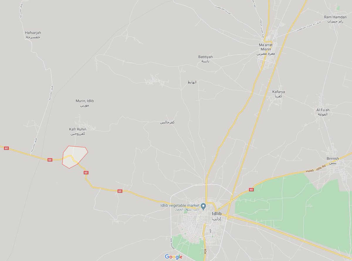 BREAKING -  #HTS has attacked Huras al-Din ( #AlQaeda) fighters at a newly-established checkpoint outside the village of Arshani NW of  #Idlib city, on Route 60.Clashes are ongoing.