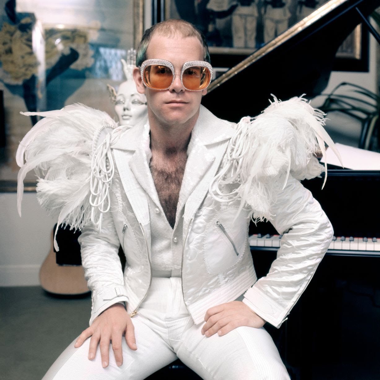 Elton john white outfit discount