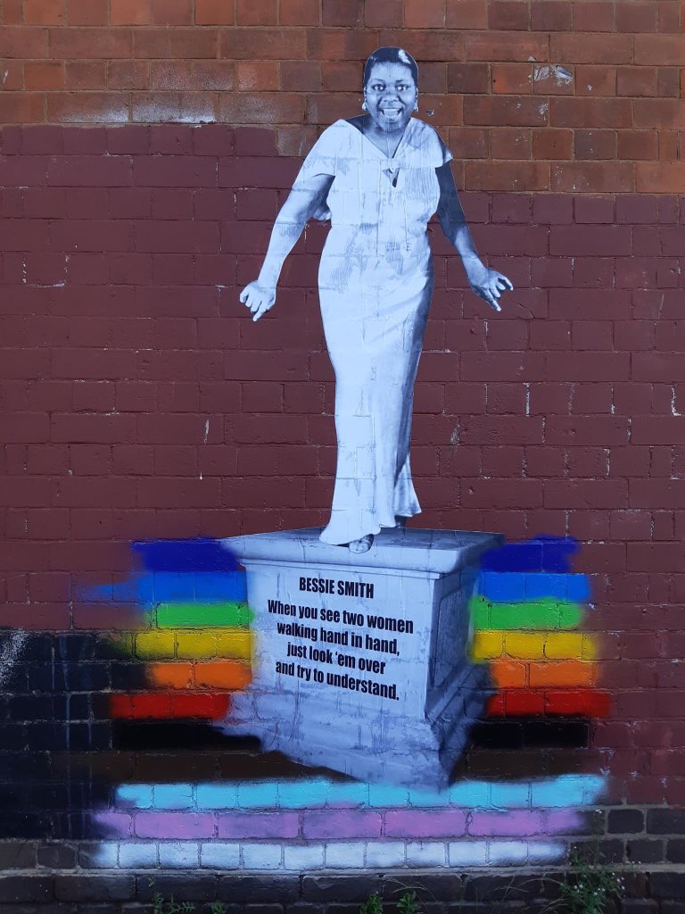 Omg #Birmingham who did this? 🌈✊🏽

#pride #digbeth #gladysbentley #bessiesmith #lgbtqi #legends #queer #StreetArt