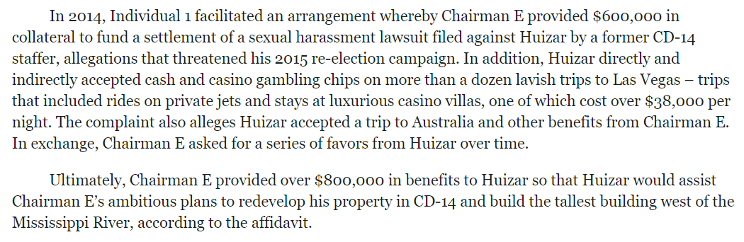 Chairman E also paid off a $600,000  #MeToo   case for Huizar to help his reelection campaign...