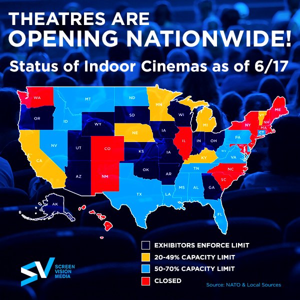 Theaters across the country are opening! #moviestogether <a href="/ScreenvisionLLC/">Screenvision Media</a>
