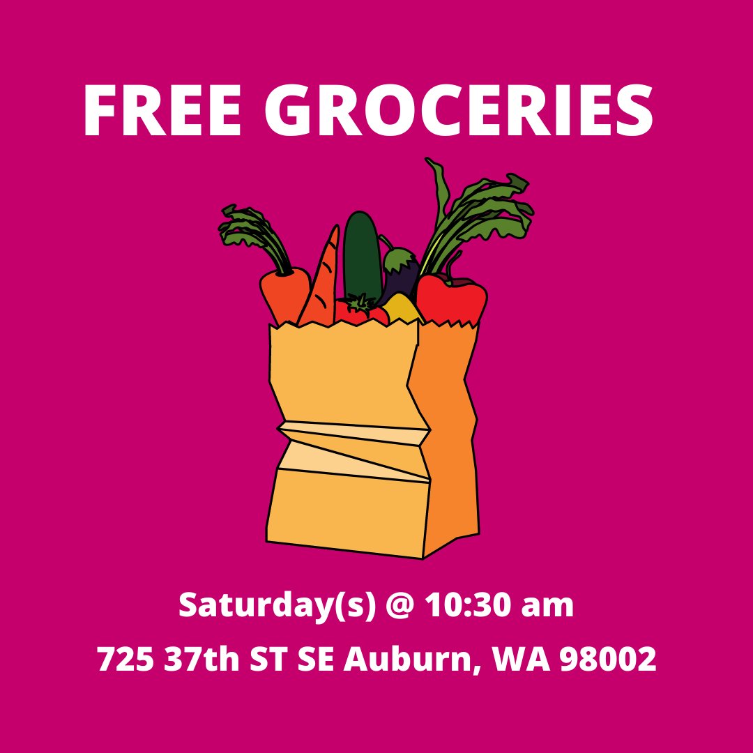 SoarKingCounty's tweet photo. Our Auburn Community Action Team has been delivering food to 90+ households in the past 3 weeks. Stop by our distribution location below if you need groceries. FREE &amp; No ID required. 

Where: 725 37th ST SE Auburn, WA 98002
When: Saturday(s) at 10:30 am https://t.co/3NKEcHRfOs