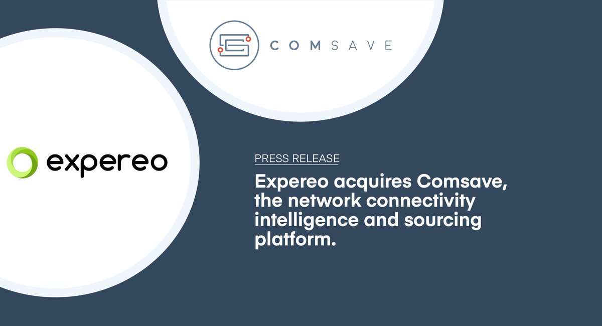 We are very proud to announce an exciting milestone: Expereo acquired Comsave, the network connectivity intelligence and sourcing platform! Check out the official press release: comsave.com/about/news/exp…

#expereo #comsave #business #growth #acquisition #connectivity