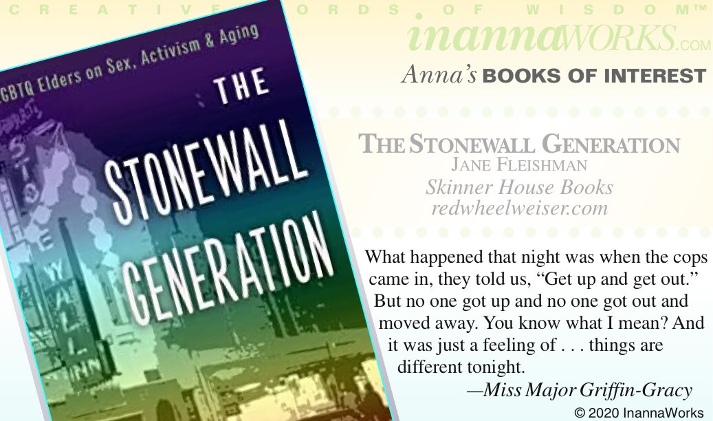 tarotwise's tweet photo. 6-23 Anna’s review of #TheStonewallGeneration just went live on Instagram & Facebook. #JaneFleishman #SkinnerHouse #RedWheelWeiser
COVID19 seems to have blown the lid off repressed/institutionalized discrimination of all kinds.What’s even more evident (and for many of us older... https://t.co/vHAOSaJbyu