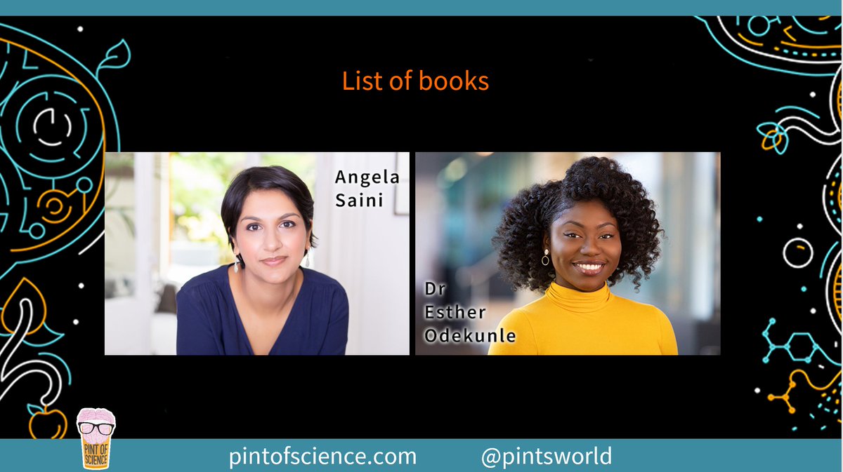  #Thread Our guests Angela Saini and Dr Esther Odekunle  @EstOdek have put together a list of books to go beyond tonight's discussion during our special event "the Return of Race science"  https://pintofscience.com/event/the-return-of-race-science