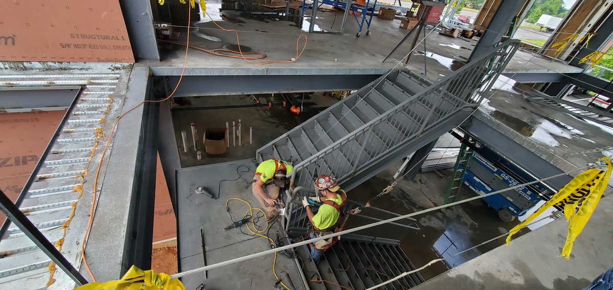 JenkinsEssex's tweet image. The North American Headquarters for Soudal is well underway! We are currently working on installing the metal stud framing, steel stairs, exterior sheathing, and fire protection system. Next step will be installation of the roof. #construction #designbuild