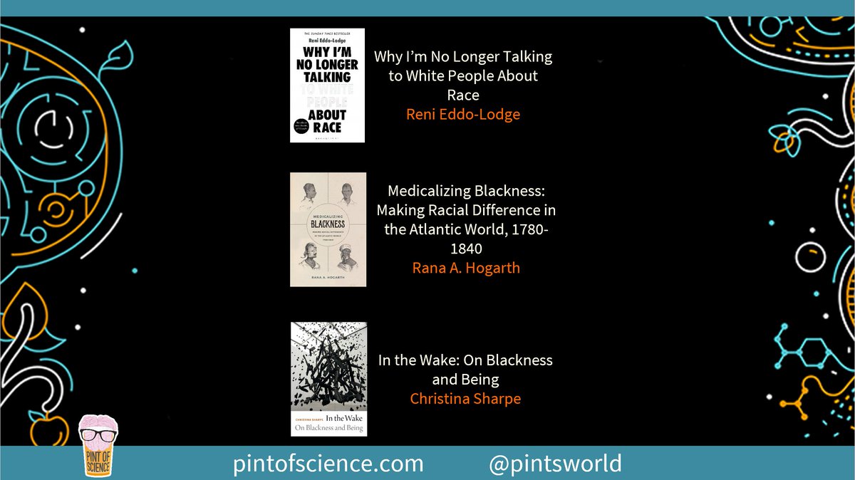 Why I’m No Longer Talking to White People About Race by Reni Eddo-LodgeMedicalizing Blackness: Making Racial Difference in the Atlantic World, 1780-1840 by Rana A. HogarthIn the Wake: On Blackness and Being by Christina Sharpe