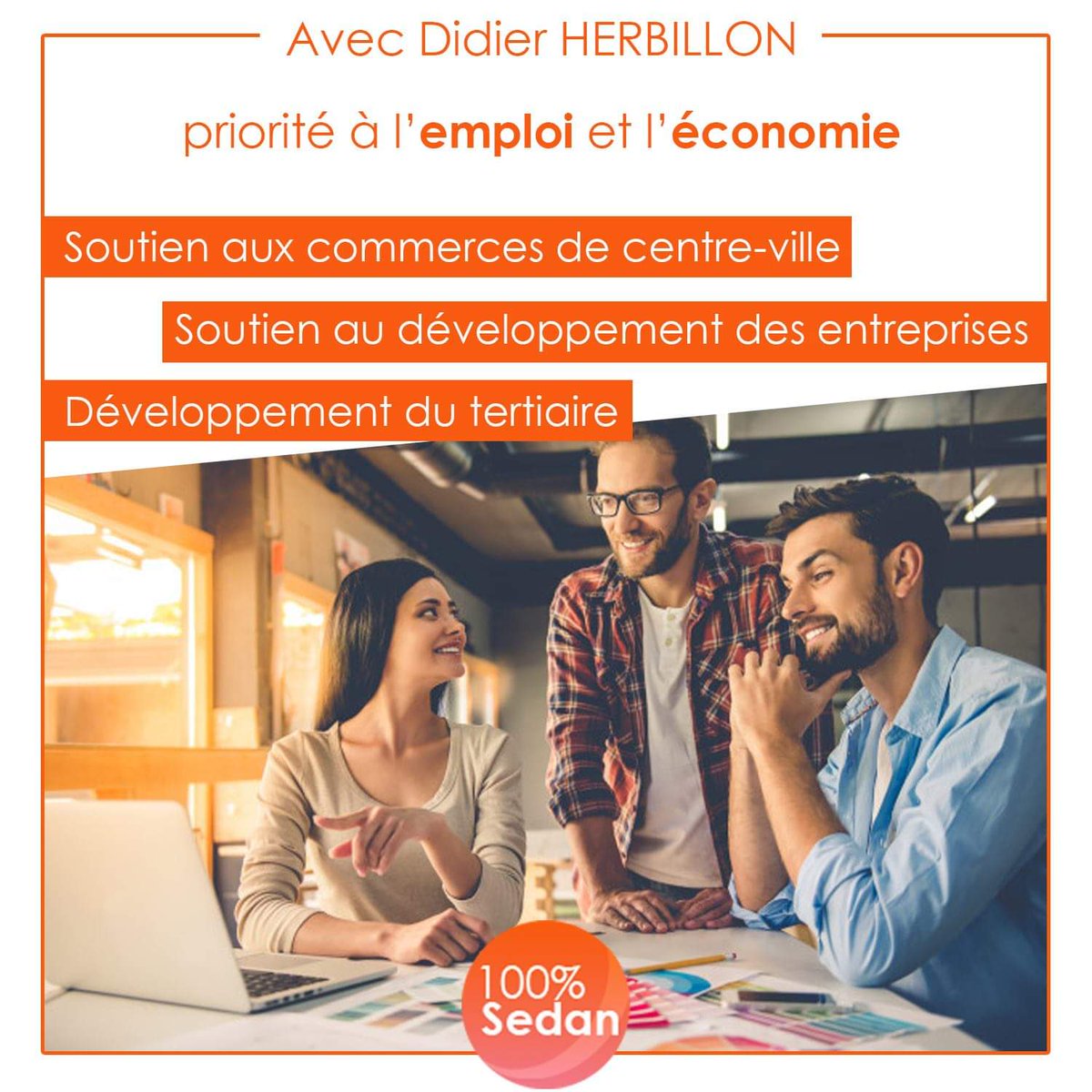 HerbillonDidier's tweet photo. 🔸️Priorité à l'emploi et l'économie
▶️"Pour créer de l'emploi, je m'engage à soutenir le développement de nos entreprises, à prospecter pour en attirer de nouvelles et à développer l'activité tertiaire." 🗳
#sedan #Municipales28juin #Municipales2020 #Economie #Emploi https://t.co/BYmVRNpi1R