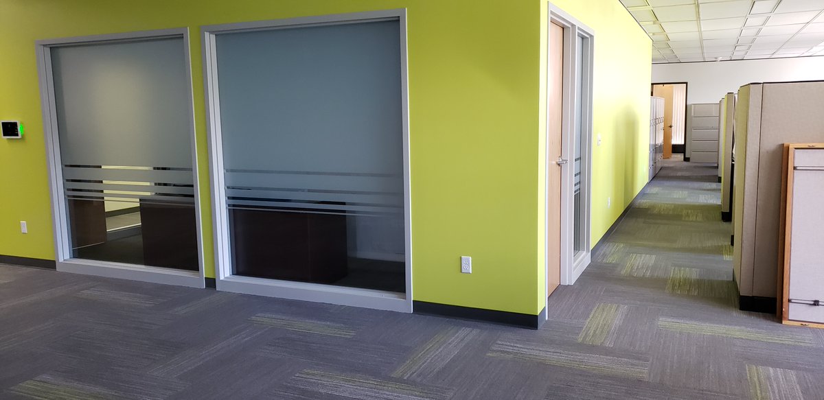 SpokaneSunscre1's tweet photo. Decorative films are a great way to increase aesthetics and privacy in your office space. We created this frost design and wording for Greater Spokane Inc! Call us to learn more about our services: 509-328-4015 https://t.co/QceeH6KCtC