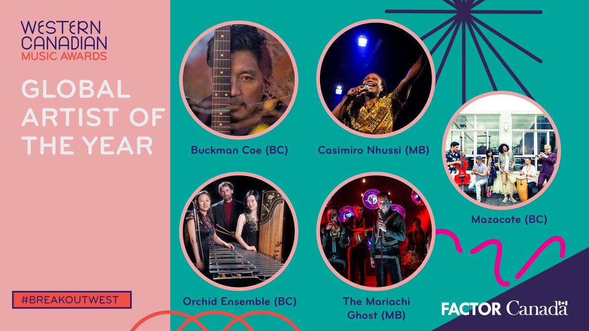 Congrats to the 2020 Western Canadian Music Awards Global Artist of the Year nominees! #breakoutwest 

Full list of nominees: bit.ly/2Z06B21