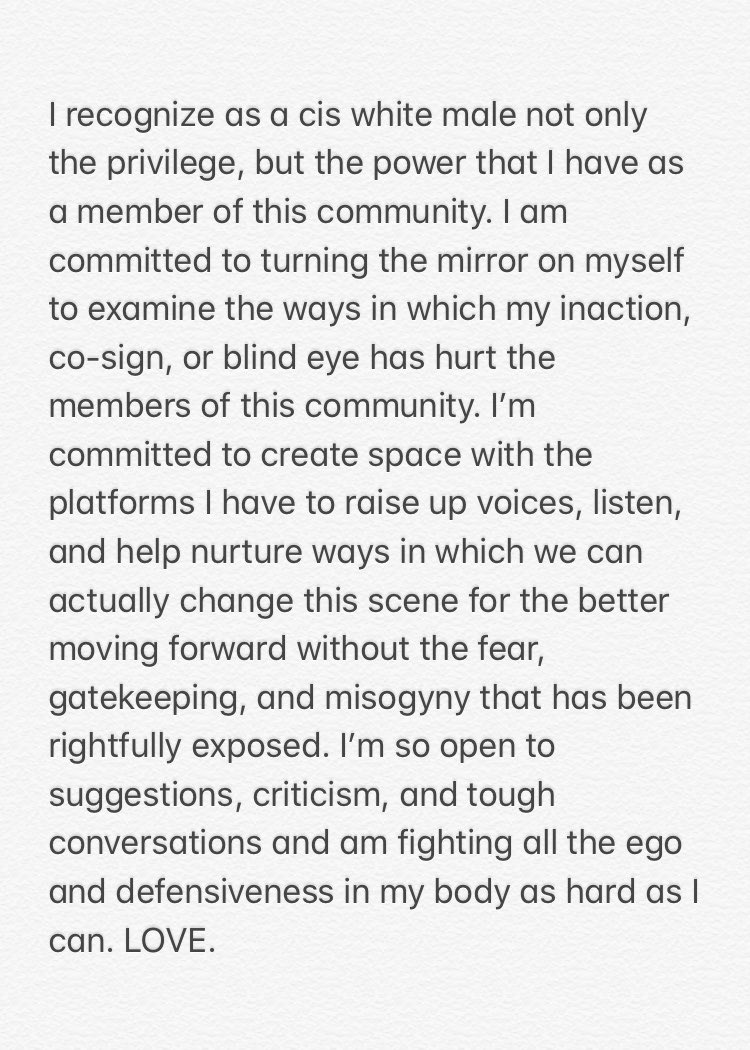 Here to listen and learn. Some initial and honest thoughts in a much deeper and ongoing conversation.