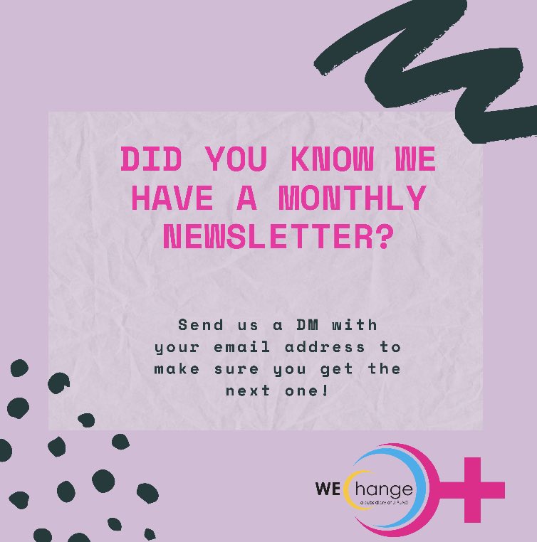 WEChangeJA's tweet photo. Hey! 

Did you know that WE have a monthly newsletter? You can keep up to date with what we’re up to and much more! Send WE your email address if you’d like to be added to our mailing list. https://t.co/ch7U360zu0
