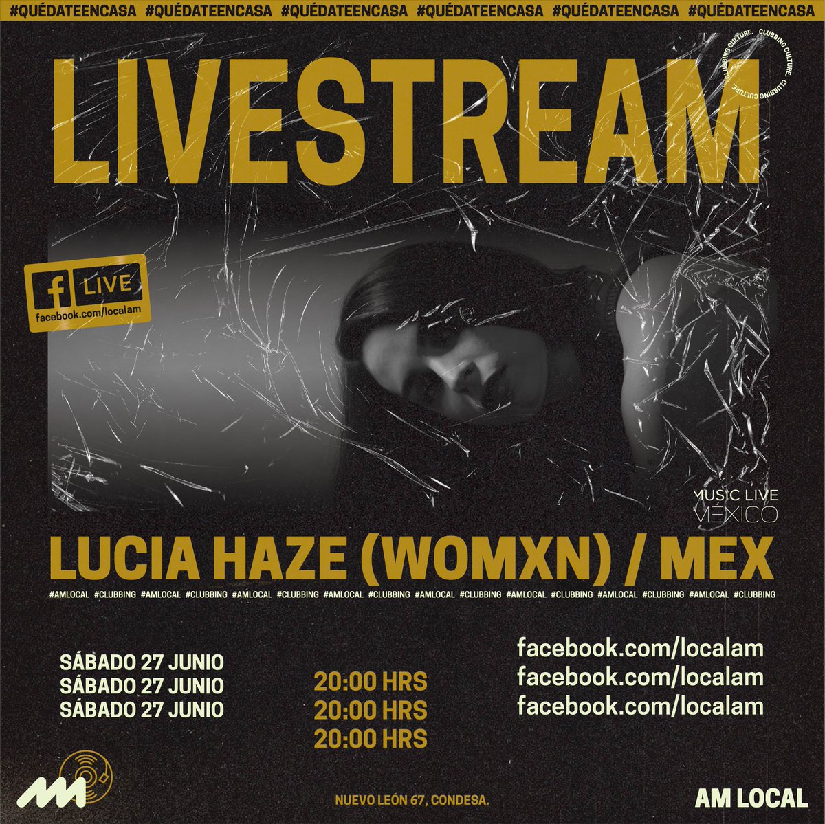 AM_Local's tweet image. LIVESTREAM 👁‍🗨🎵✨

@luciahaze  (WOMXN) &amp;amp; Gabb (PLAY) son los encargados de ponernos a bailar este sábado desde casa ¡Los esperamos en punto de las 20:00 hrs! #SábadosDeAM

Music Live México
𝖢𝗅𝗎𝖻𝖻𝗂𝗇𝗀 𝖼𝗎𝗅𝗍𝗎𝗋𝖾.
#AMLocal #Clubbing