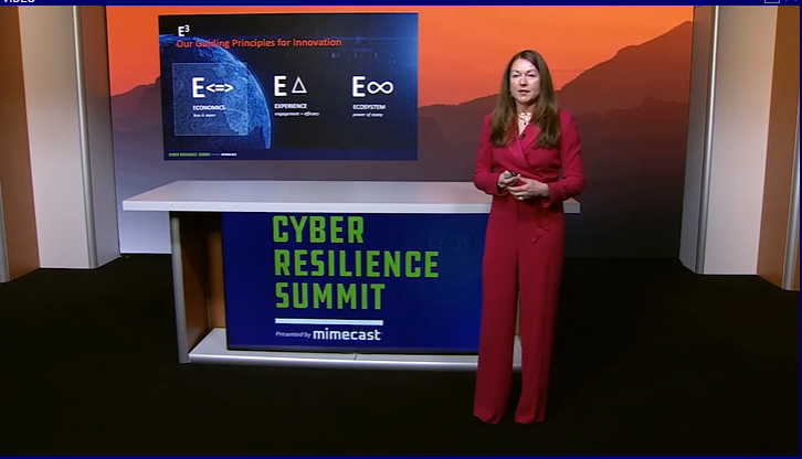 Mimecast's tweet photo. Chief Strategy Officer Christina Van Houten talks about the Mimecast Solution Framework during the opening keynote of #CRSummit. We aim to make your #CyberResilience journey easy! 

https://t.co/ivere9iTVy https://t.co/k0jSyVpE7l