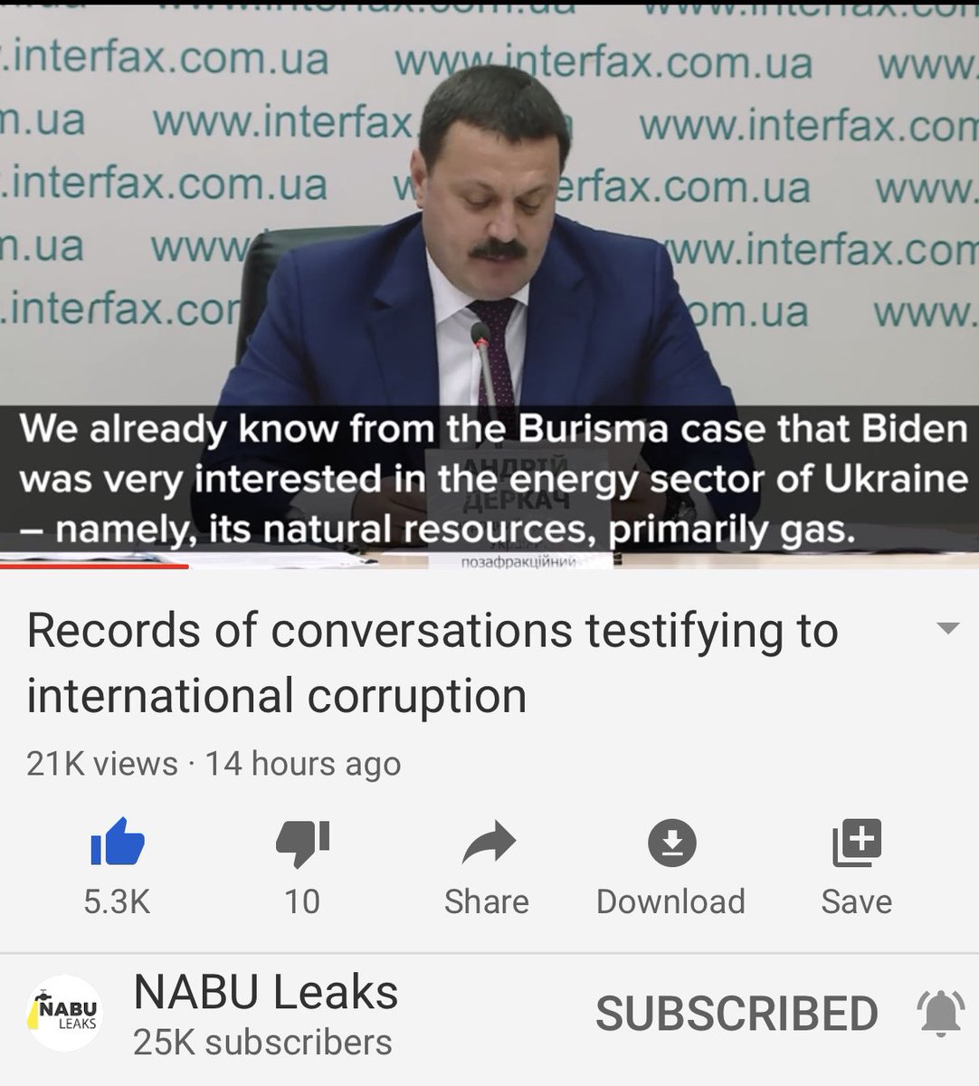 Ok I’m back and trust me, it gets even better - or worse...so now they’re discussing the fact that Biden was very interested in the energy sector and that Naftogaz CEO, Kobolyev, was subordinate to Biden
