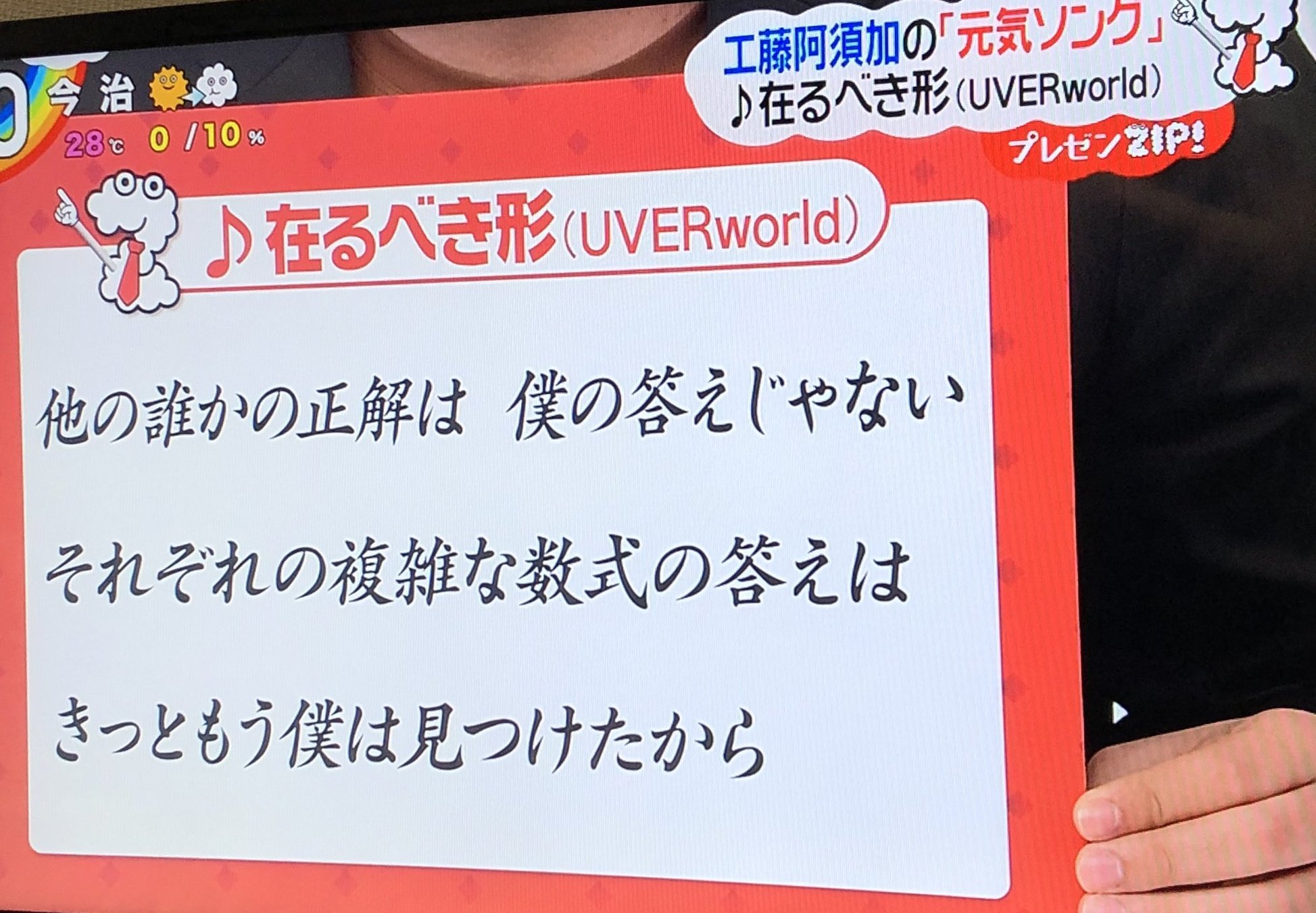 Shunya Zipで工藤阿須加さんが 元気ソングで 在るべき形 を ここの歌詞いいよね 朝から嬉しい Uverworld 工藤阿須加 在るべき形 Zip 元気ソング Shunya Zipで工藤阿須加さんが 元気ソングで 在るべき形 を ここの歌詞いいよね 朝から嬉しい Uverworld 工藤阿須加 在るべき形 Zip 元気ソング