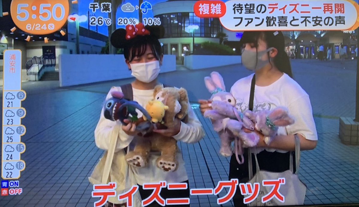 真偽不明 フジテレビが舞浜でディズニーリゾート再開を喜ぶ人達を取材 しかし その取材が ヤラセではないかとの疑惑が生じる Togetter 真偽不明 フジテレビが舞浜でディズニーリゾート再開を喜ぶ人達を取材 しかし その取材が ヤラセではないかとの疑惑が生じる Togetter