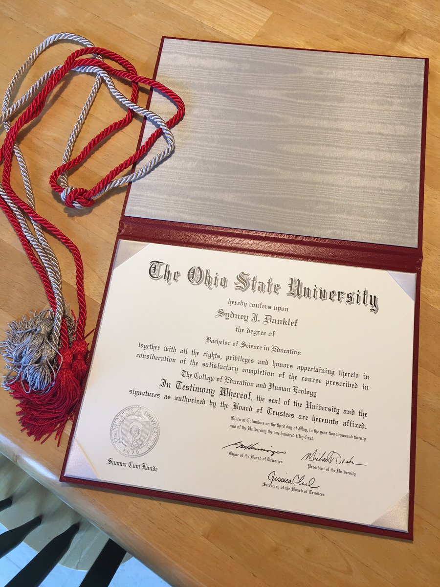 Finally got my diploma ❤️ @OhioState  @OSUehe #OSUgraduate #Education #TheOhioStateUniversity #SummaCumLaude