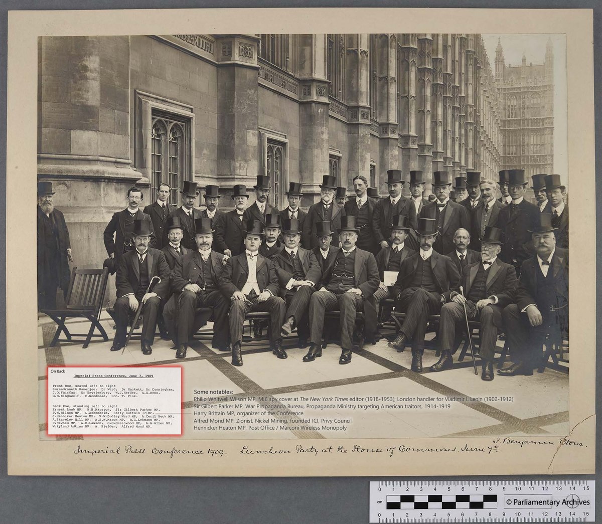 "Sir Benjamin Stone, photog. (Jun. 07, 1909). Luncheon Party at the House of Commons. Imperial Press Conference 1909, HC/LB/1/111/20/69. UK Parliamentary Archives." https://www.fbcoverup.com/docs/library/1909-06-07-Luncheon-Party-at-the-House-of-Commons-Benjamin-Stone-photog-Imperial-Press-Conference-1909-HC-LB-1-111-20-69-UK-Parliamentary-Archives-Jun-07-1909.pdf