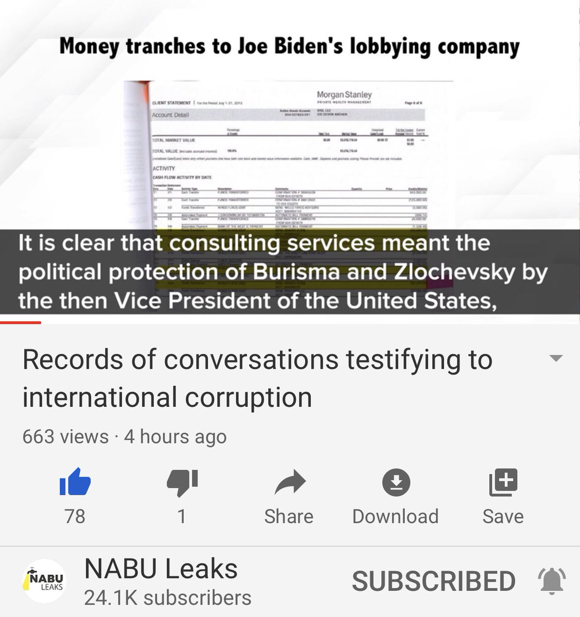 Here’s where they discussed that Biden was involved, and the Biden fam recd 3.4 mil and then $ was transferred from Burisma to Rosemont Seneca, who some will recognize....