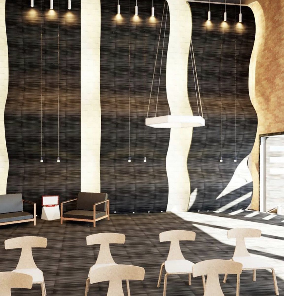 FIDM's tweet photo. "A look inside my concept for an @amazon store in #DTLA for my "Presentation & Portfolio” class. This space will be used to hold lectures, classes, and tech tutorials for all of their technology and learning programs." -Interior Design Student, Sierra Sommer #FIDMFinals https://t.co/eaE0ZUSS0E