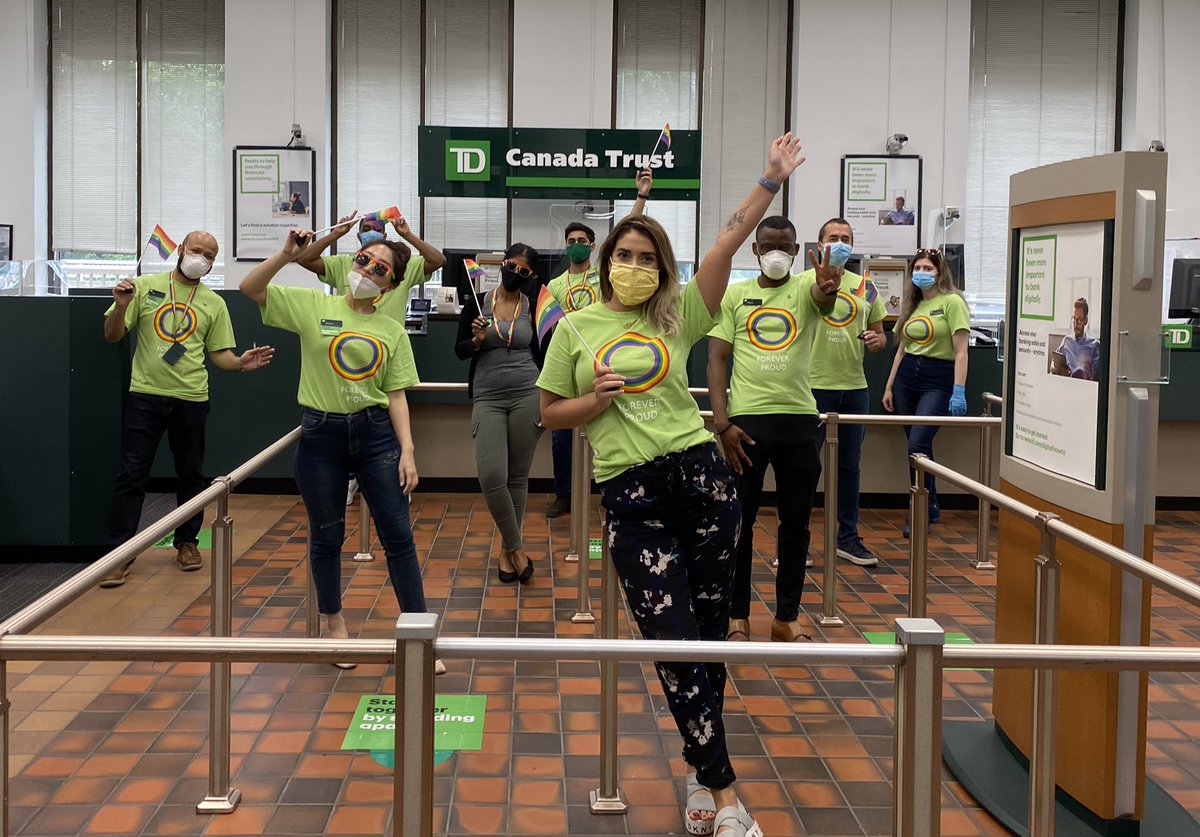 #ForeverProud #TDReadyCommitment #CPBPrideDay TD Bloor &amp; Sherbourne Representing TD Pride Week. Celebrating &amp; recognizing Pride this summer with lots of excitement! We are the dream team ! Br#1168 <a href="/muratogluemre1/">Emre</a> <a href="/scott_belton/">Scott Belton</a> <a href="/AlexSciucca/">Alex Della Sciucca</a>