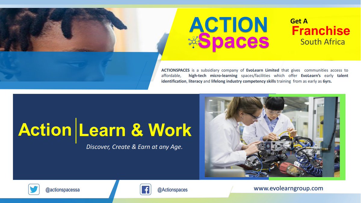 actionspacessa's tweet photo. Discover, Create &amp; Earn at any Age.
#ActionSpacesSA
#PutSouthAfricaFirst 
 https://t.co/oPWEqYZsnE https://t.co/hkllRRSKM9