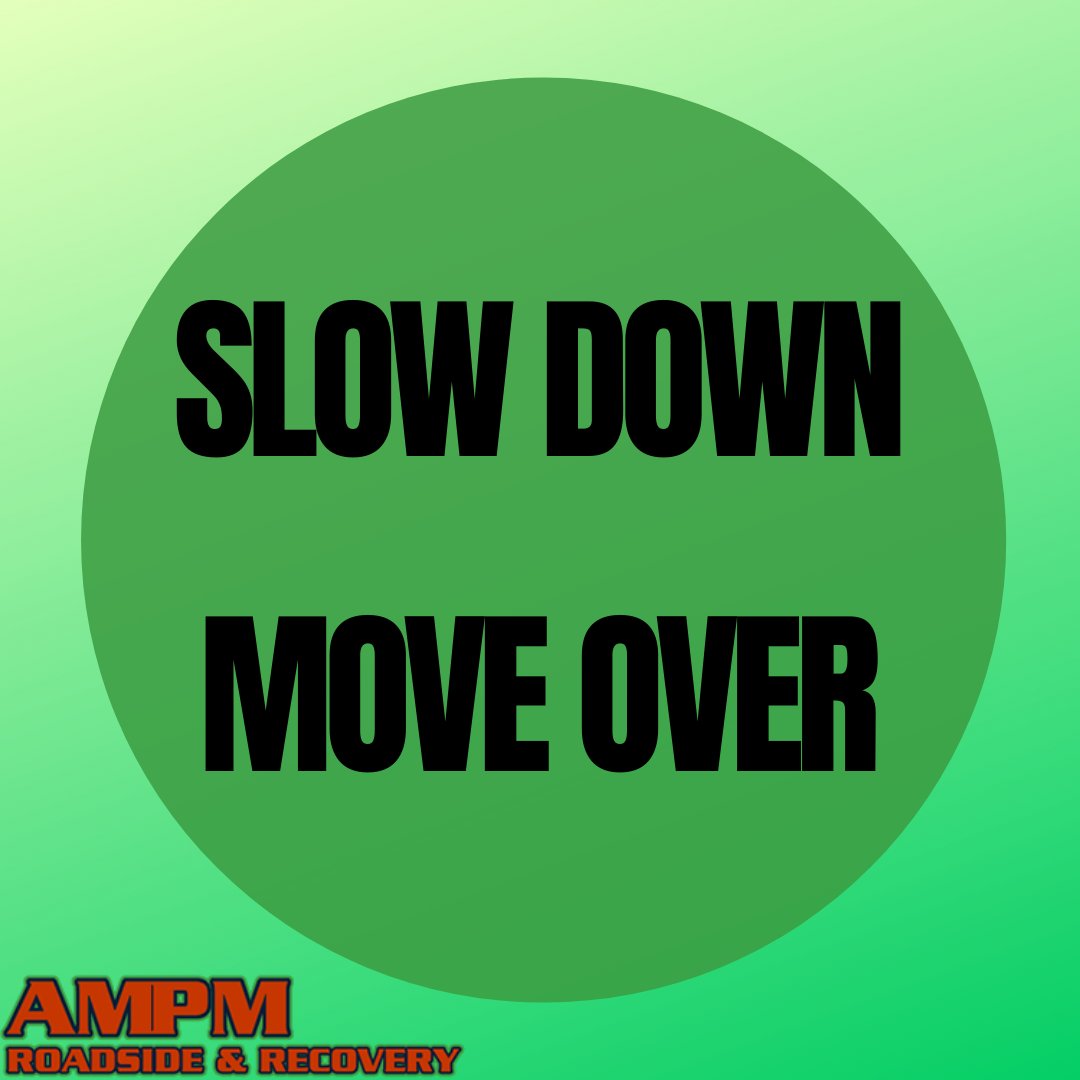 AmpmRecovery's tweet photo. Please slow down and move over when there's an emergency vehicle on the side of the road. Thank you. https://t.co/4Mvj5x5buA
