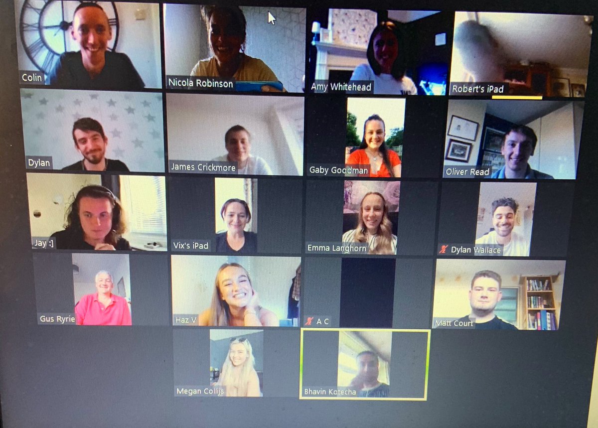 NicJRowley's tweet photo. Giving our level 6s a virtual send off this evening! This year groups made some history.... one of the last cohorts to pass through the legendary IM Marsh campus &amp; 1st year group to finish their uni years in a pandemic! 

Super proud of all of them! #LJMUCoach #SportsCoaching 👨🏽‍🎓 https://t.co/oFaQqPTAtm