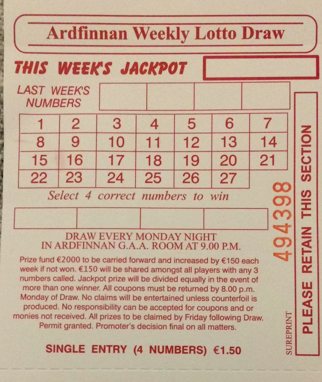 Ardfinnan Lotto Ardfinnanlotto Twitter