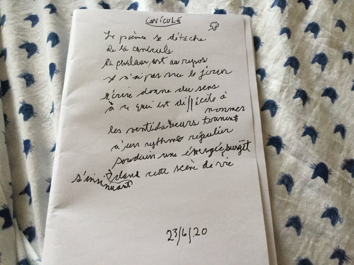 Poème manuscrit (1) #poésie #canicule #TOTEMPOÉSIE2020