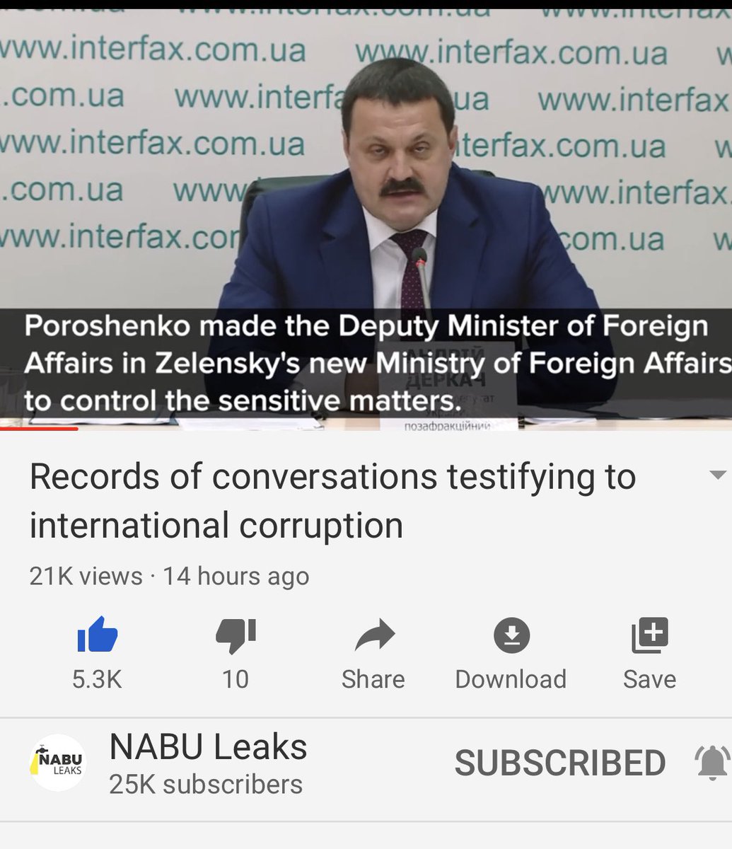 Important to remember the players and who they are: Yenin, a Poroshenko henchman who was made the Dep Min of Forein Affairs in Zelenskys new Min of Foreign Affairs, Biden & his handler George Kent, who was communicating weekly with Yenin