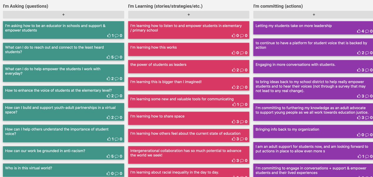 KayAAugustine's tweet photo. Used #FunRetro for the Int'l Virtual Summit on Student voice--love seeing what questions are there for us to work to answer, what they learned, and most of all--the commitment to Act! #StuVoiceSummit #stuvoice https://t.co/FmKHJy0iwV
