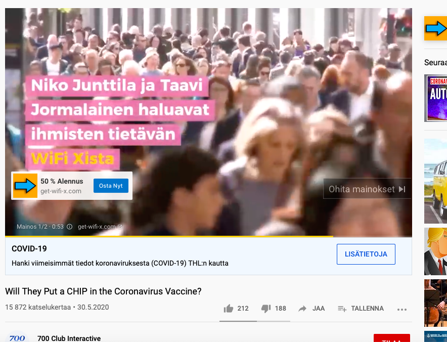 petterij's tweet photo. Älä mene halpaan! Youtube esittää Wifi X -mainosta, jonka luvataan estävän operaattoria hidastamasta nopeutta tarkoituksellisesti. Keksijöiksi mainitaan suomalaiset Niko Junttila ja Taavi Jormalainen. #huijaus #wifix https://t.co/VemuCtwjdi
