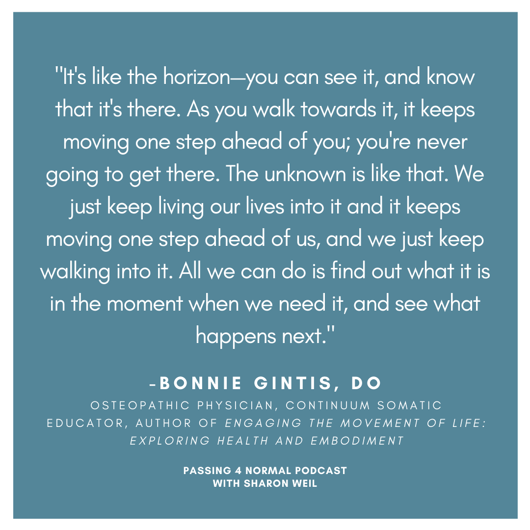 changeabilitybk's tweet photo. Bonnie Gintis, osteopathic physician, Continuum somatic educator and author of Engaging the Movement of Life: Exploring Health and Embodiment, talks about how to find stability and maintain good health. Listen to the podcast to hear our conversation. https://t.co/PlxTebS3MH https://t.co/QW8FrRsZDt