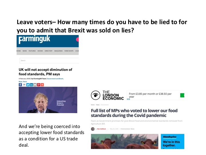 Leave voters: It was ok to vote for Brexit in 2016 on the basis of what you were promised, but how many times do these promises have to been broken before you will accept that you were decieved into voting for something that is against your interests?