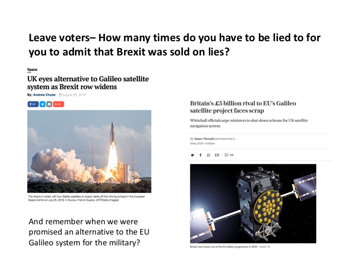 Leave voters: It was ok to vote for Brexit in 2016 on the basis of what you were promised, but how many times do these promises have to been broken before you will accept that you were decieved into voting for something that is against your interests?