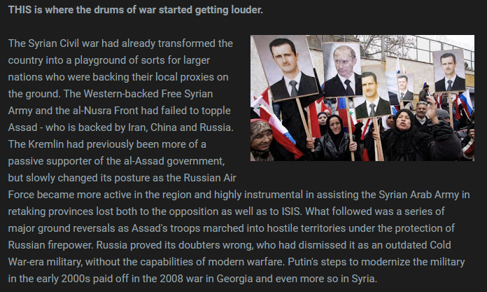 "The US and its allies responded with heavy sanctions aimed at crippling Russia's economy.While the sanctions caused the intended damage to the Russian economy, it backfired as a deterrence tool against Moscow, with Putin again baffling analysts by intervening in Syria"