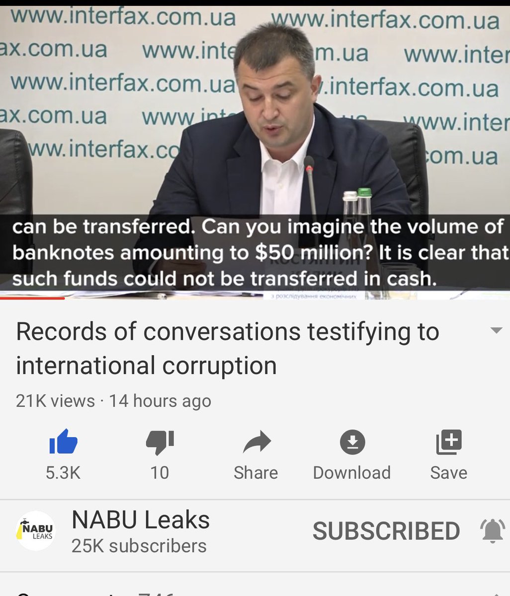 He noted that Burisma were ready to bribe with 50 mil but he needed to understand how they were doing it and so they had to ask the Ukrainian Security Service to help
