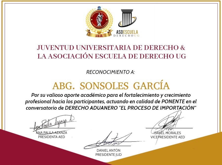 DerechoJuventud's tweet photo. Agradecemos a la Abg. @sonsoles89 por su tiempo y su valioso aporte académico para el fortalecimiento y crecimiento profesional de los estudiantes de Derecho de la Universidad de Guayaquil

Con el aval de la @Escuelaug https://t.co/3zeDMo77X0