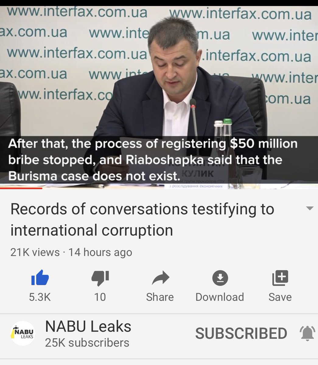 They must have gotten wind of the investigation because all of a sudden things changed and the bribe stopped and Burisma case no longer existed