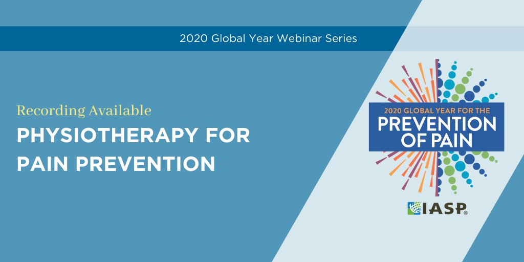 IASP (@iasppain) on Twitter photo We had a great turn out during last week's #GlobalYear2020 webinar on #physiotherapy and #PainPrevention. For those of you who missed it, you can now view the webinar recording and read the Q&A transcript: bit.ly/37SS0t8 We had a great turn out during last week's #GlobalYear2020 webinar on #physiotherapy and #PainPrevention. For those of you who missed it, you can now view the webinar recording and read the Q&A transcript: bit.ly/37SS0t8