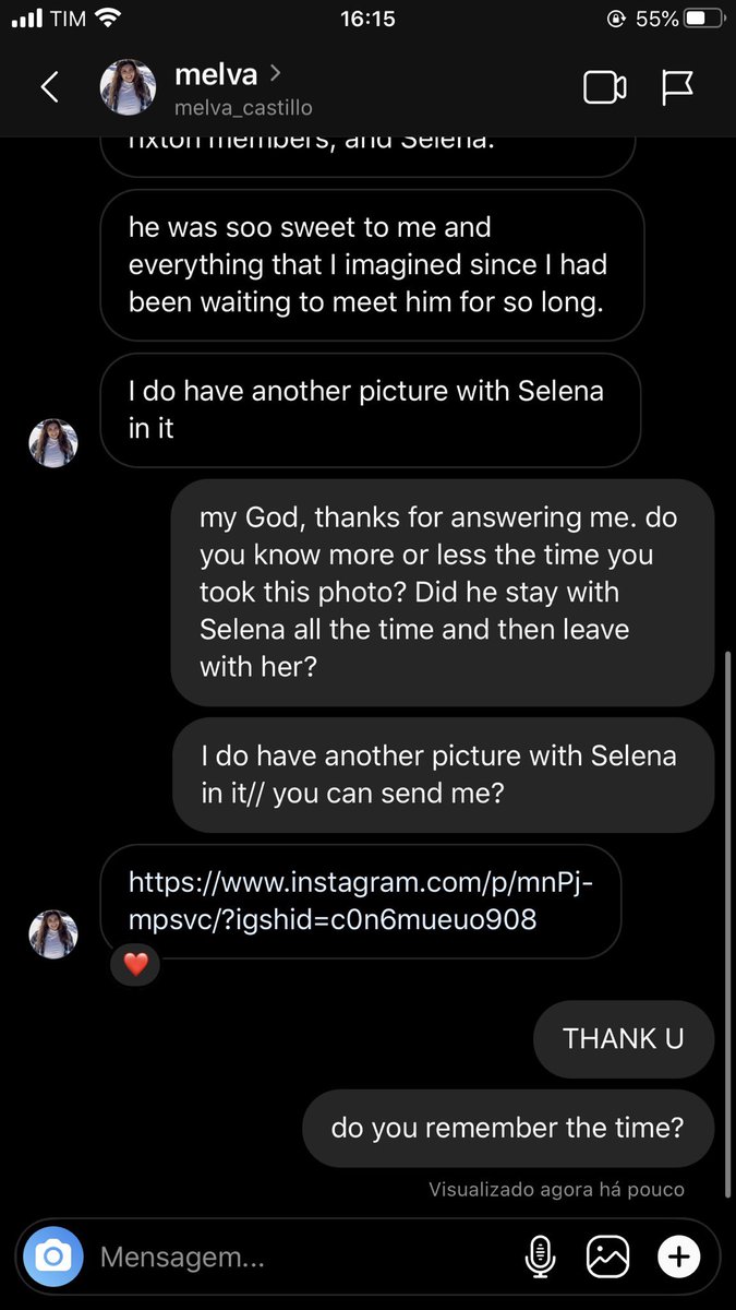 altra prova che Selena si trovava con luinegli screenshots la ragazza chiede i dettagli dell’incontro con Justin