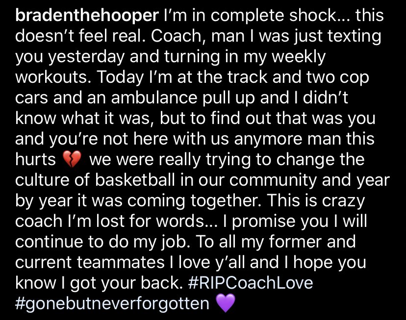 bradenbryant22's tweet photo. Fly High Coach... I love you 💜 https://t.co/3vqFpcggmm