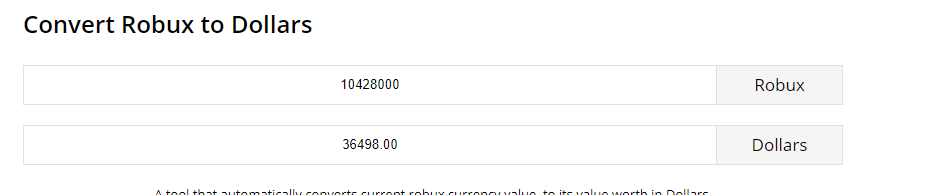 Robux To Usd Converter