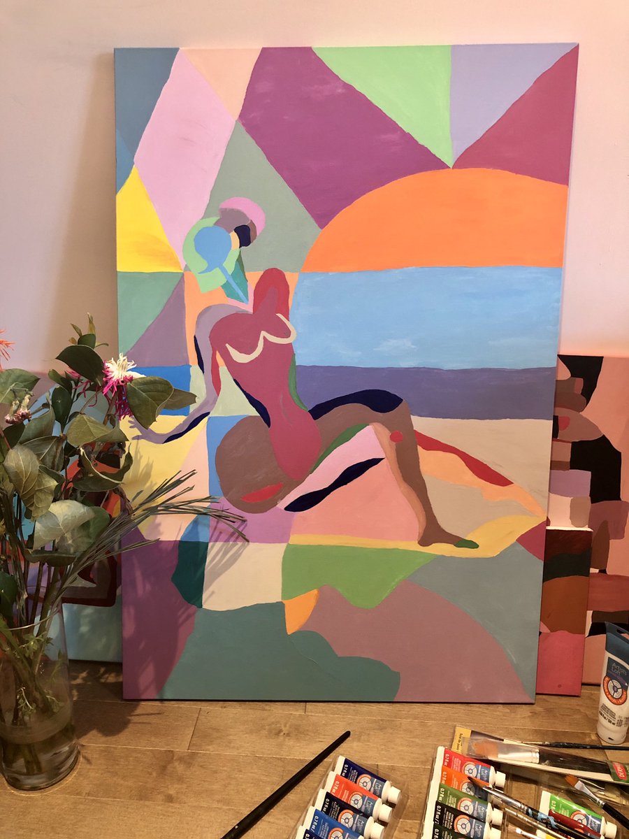elziner's tweet photo. Painting I made🦋✨🦋✨ I called it “Couleurs estivales” https://t.co/7OtxsUSAEh
