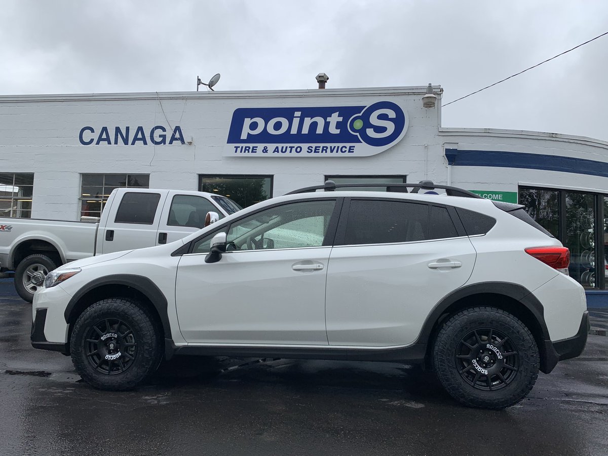 canagatire's tweet photo. Brand New Subaru outfitted with the brand new Toyo Open Country ATIIIs on Black with white lettering Sparco Terras! Ready to hit road less traveled!
#subaru #crosstrek #2020 #sparco #terra #toyotires #opencountry #at3
#canagapoints #pointstire #nostresswithpoints https://t.co/8Zo2SreIXc