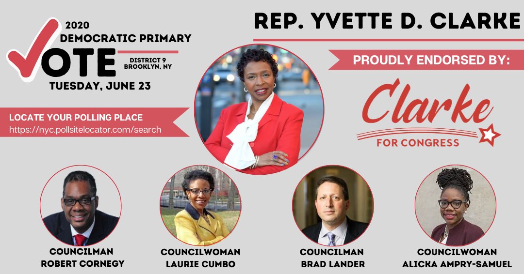 VoteYvette's tweet photo. Thank you to my colleagues in the NYC Council for endorsing me!
Today is ELECTION DAY!
📍 📍 📍Click here to locate your polling site:
https://t.co/FN5t7l36bO
@RCornegyJr
@cmlauriecumbo
@bradlander
@AlickaASamuel41
#vote #endorsements #gratitude #votenow #voteyvette https://t.co/d25JMUevMH