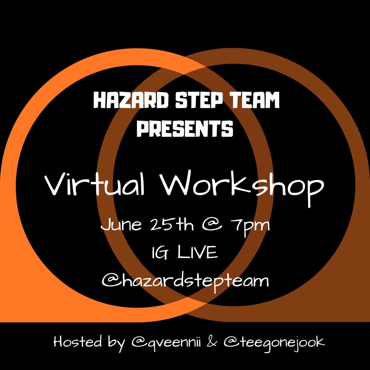 HazardStepTeam's tweet photo. 2 DAYS AWAY 🗣
JUNE 25th, 2020 🗓
7PM ⏰
IG LIVE 👉🏾 @hazardstepteam 👈🏾
#ucf23 #ucf22 #ucf21 #ucf20 #ucf #valenciacollege #valenciacollegeeast #valenciacollegewest #step #stepteams https://t.co/Sv2utGvoLs